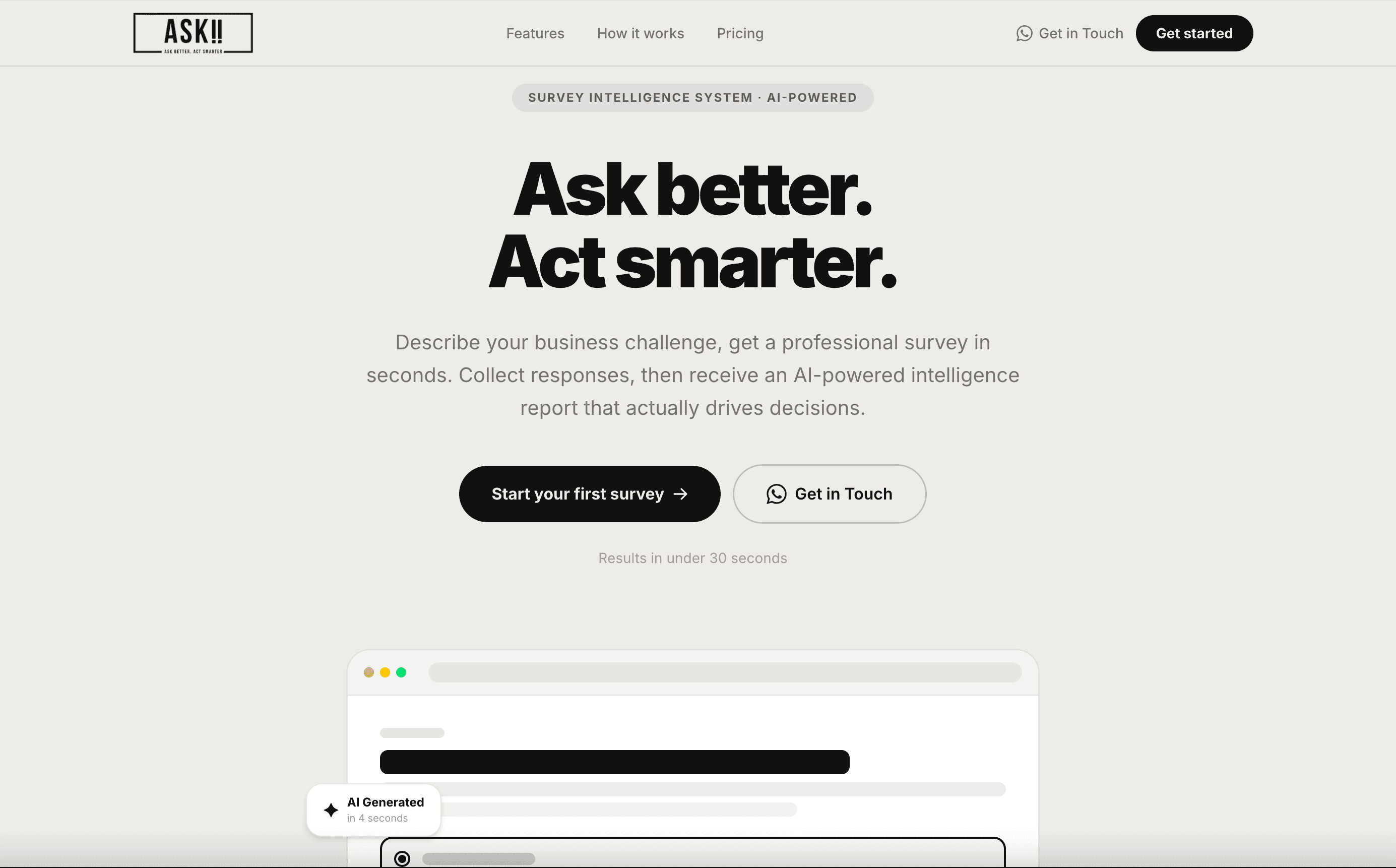 Askii landing page hero